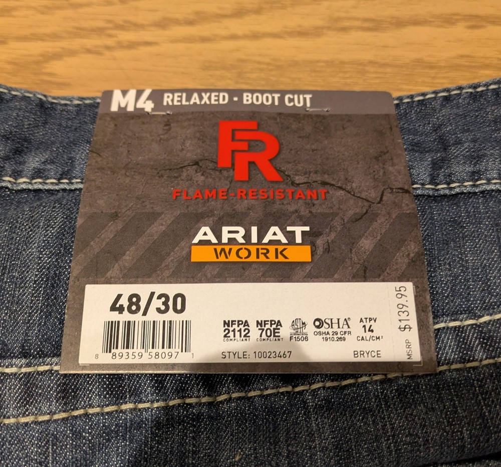 Ariat M4 Flame Resistant Work Pants Relaxed Boot Cut 48x30