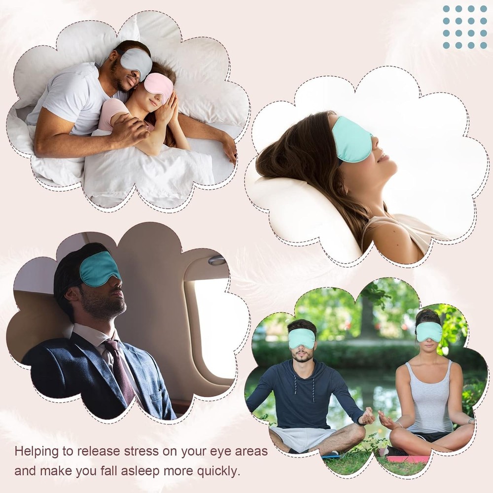 Silk Eye Masks for Ultimate Comfort - Adjustable Light Blocking Covers, 4 Pack