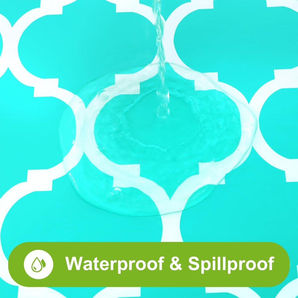 Smiry Rectangle Picnic Table Cover, Waterproof 96" x 30" (Rectangular), Teal