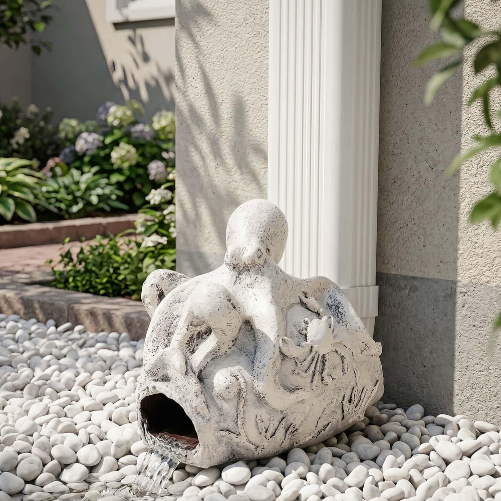 Octopus Gutter Diverter, Rain Gutter Extender, Eco-Friendly Resin Sculpture
