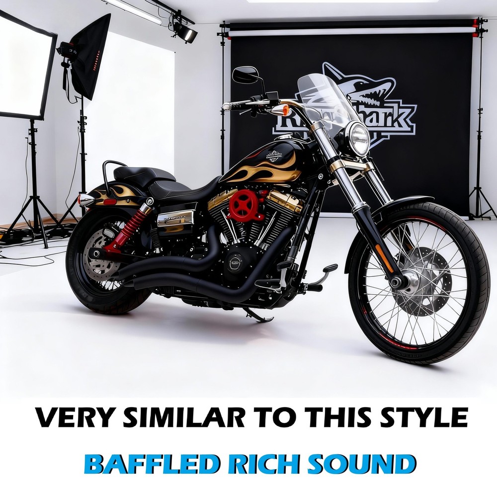 Black Power Boosted Exhaust Pipes Harley Dyna 2006 - 2017, Better Performance