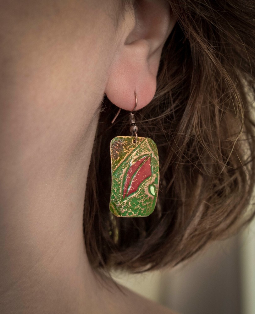 Copper Painted Handcrafted Jewelry Personalized Earring