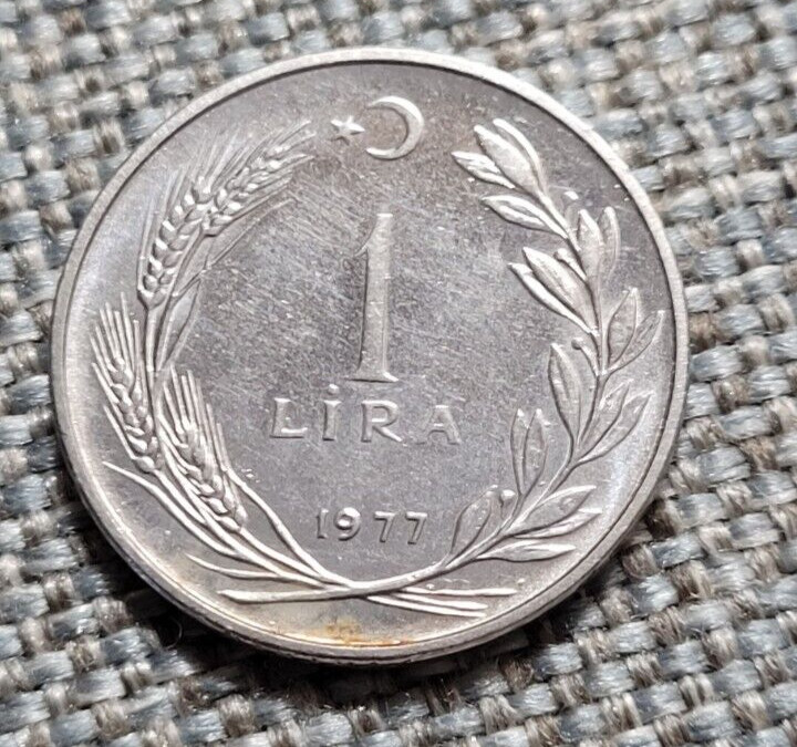 1977 Turkey 1 Lira Coin
