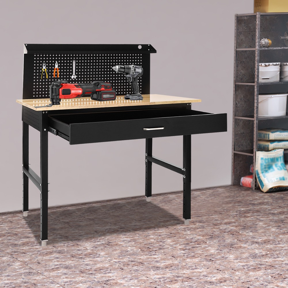 Adjustable Garage Workbench Work Bench for Garage Office Home 48"×24''