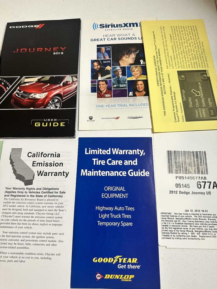 Dodge Journey 2012 Owner Manual Set