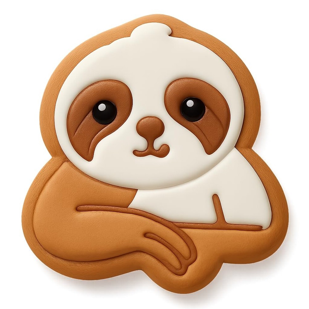 Curious Sloth Cookie Cutter & Stamp - 4x3.8 Fun Kitchen Baking
