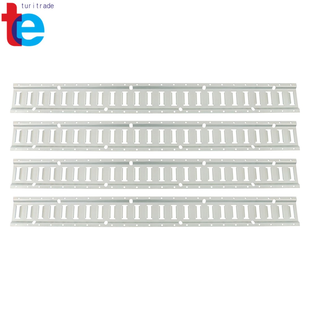 (4 Pack) 4' E Track Tie Down Rail Kit Galvanized Steel For Motorcycle Tie Downs