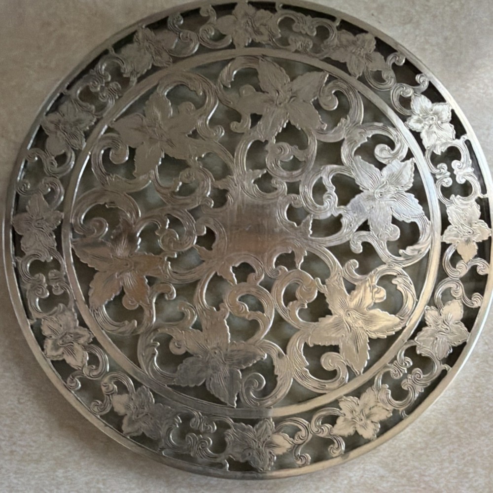 Webster Sterling Silver Ornate Floral Openwork Pierced Dish