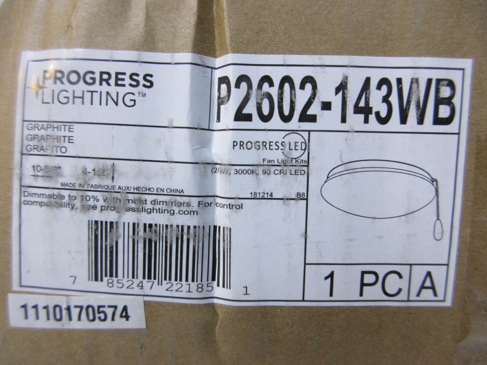 Progress Lighting Fan Light Kits Collection 2-Light Graphite Ceiling Fan Light