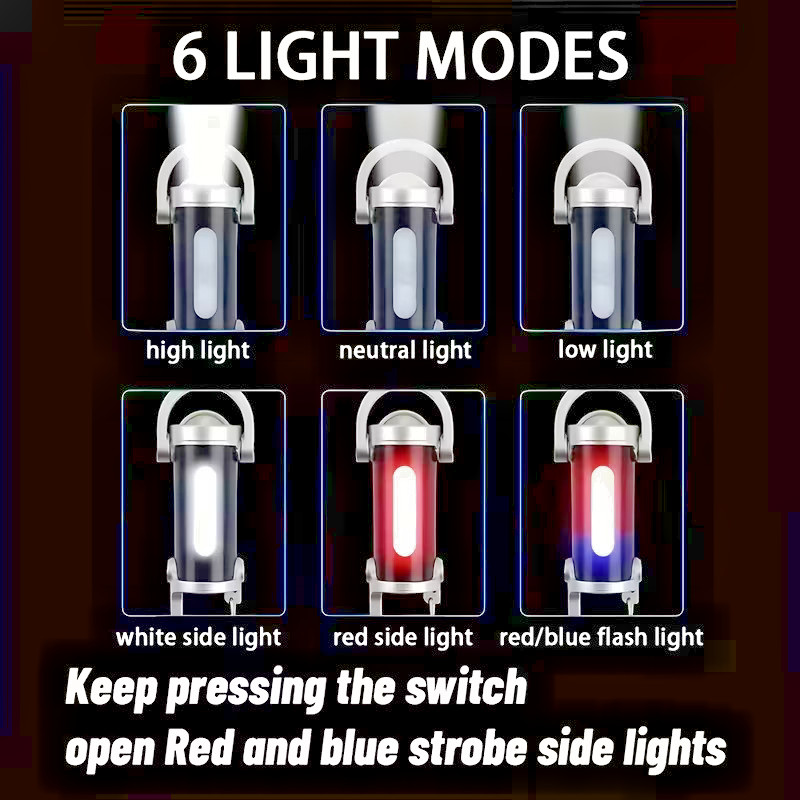 2 X Rechargeable Multi-Mode Mini Keychain Flashlight, 300LM LED work light