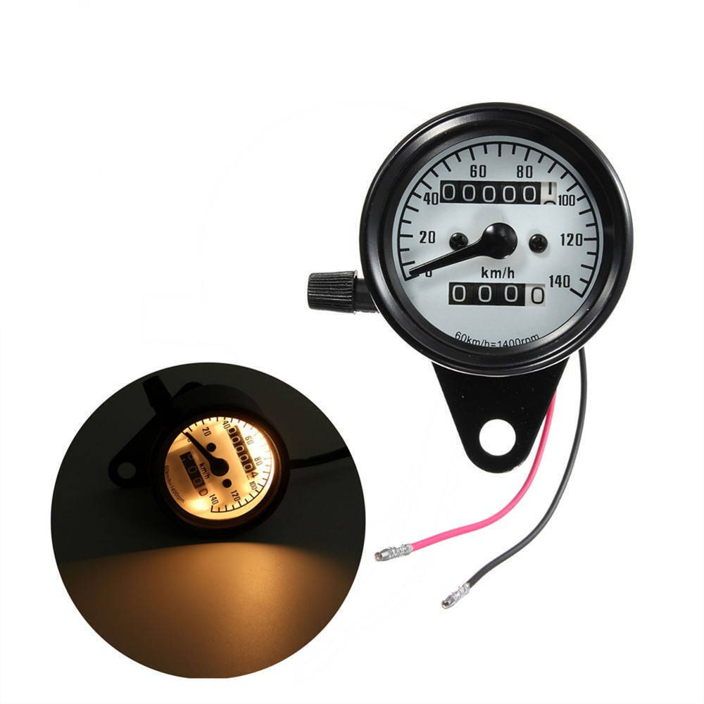 12V LCD Digital Universal Motorcycle Odometer Speedometer Black&White Screen CT