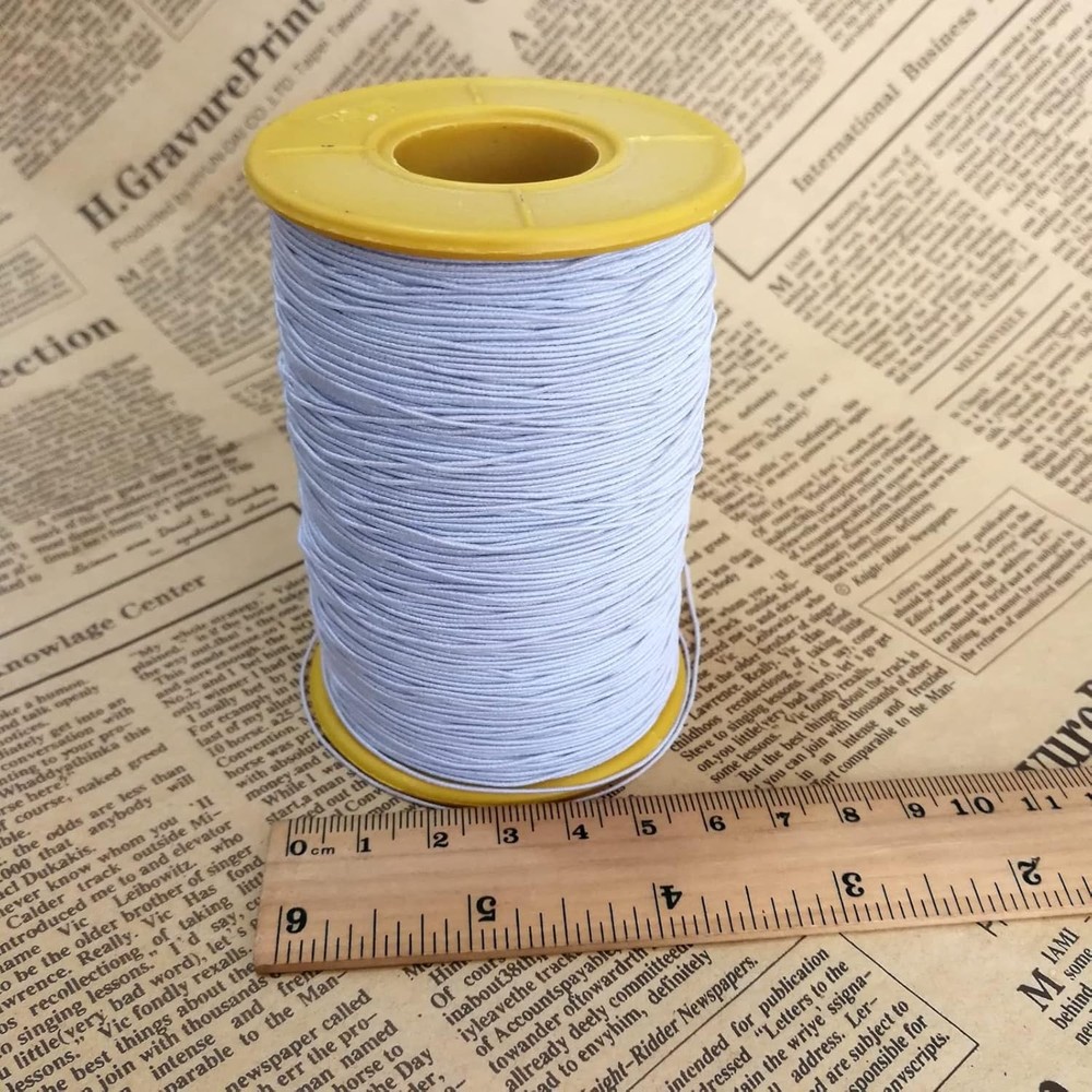 Amaney 500m 0.5mm White Elastic Cord Beading Threads Stretch String Fabric Cr...
