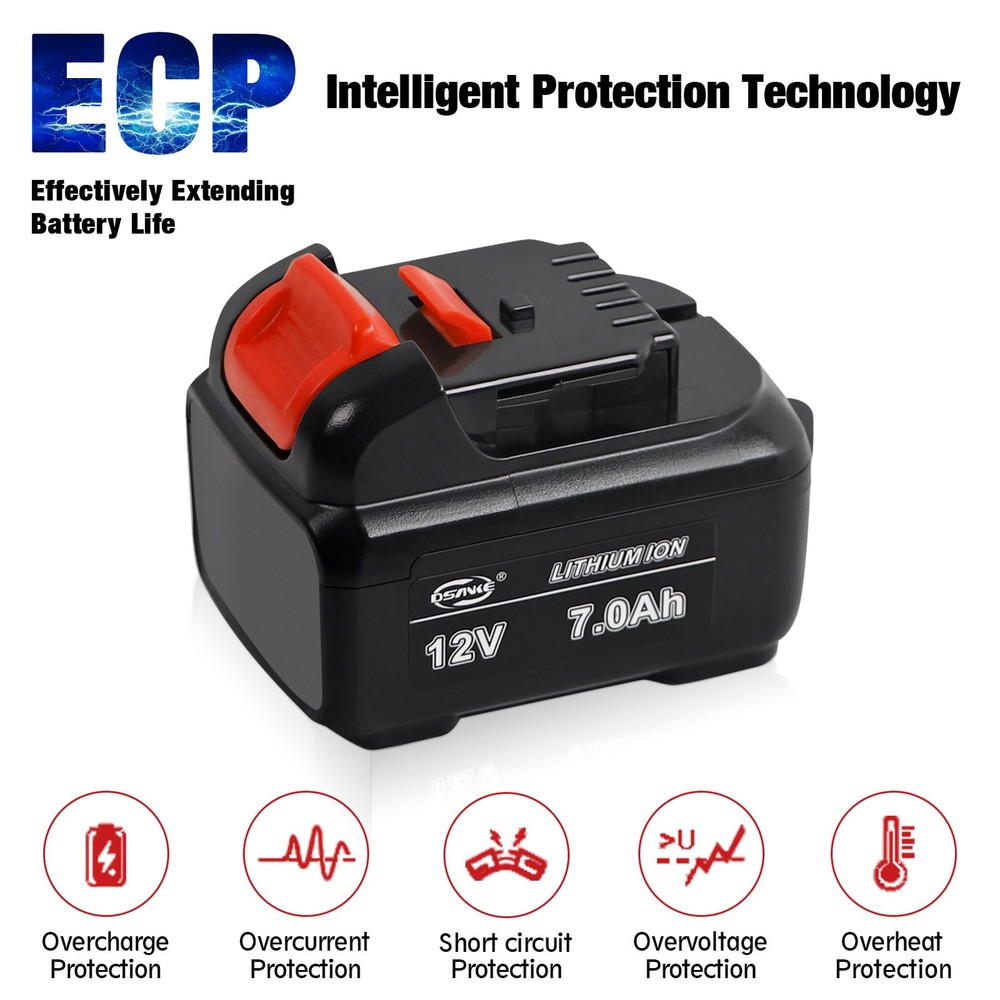 7.0Ah For DEWALT DCB120 12V 12 Volt MAX Lithium-Ion Battery Pack DCB127-2