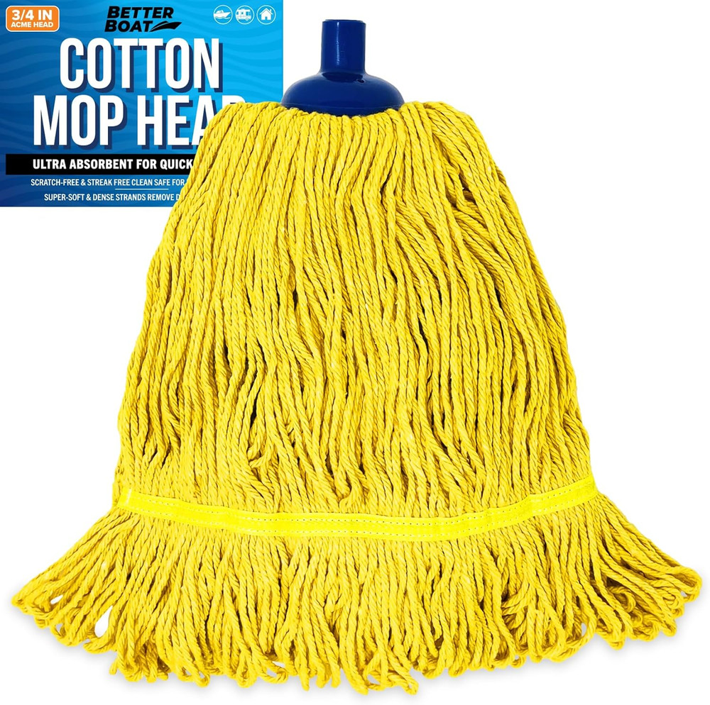 Screw on Cotton Mop Head Replacement Refill, Heavy Duty String Mop Head for Boat