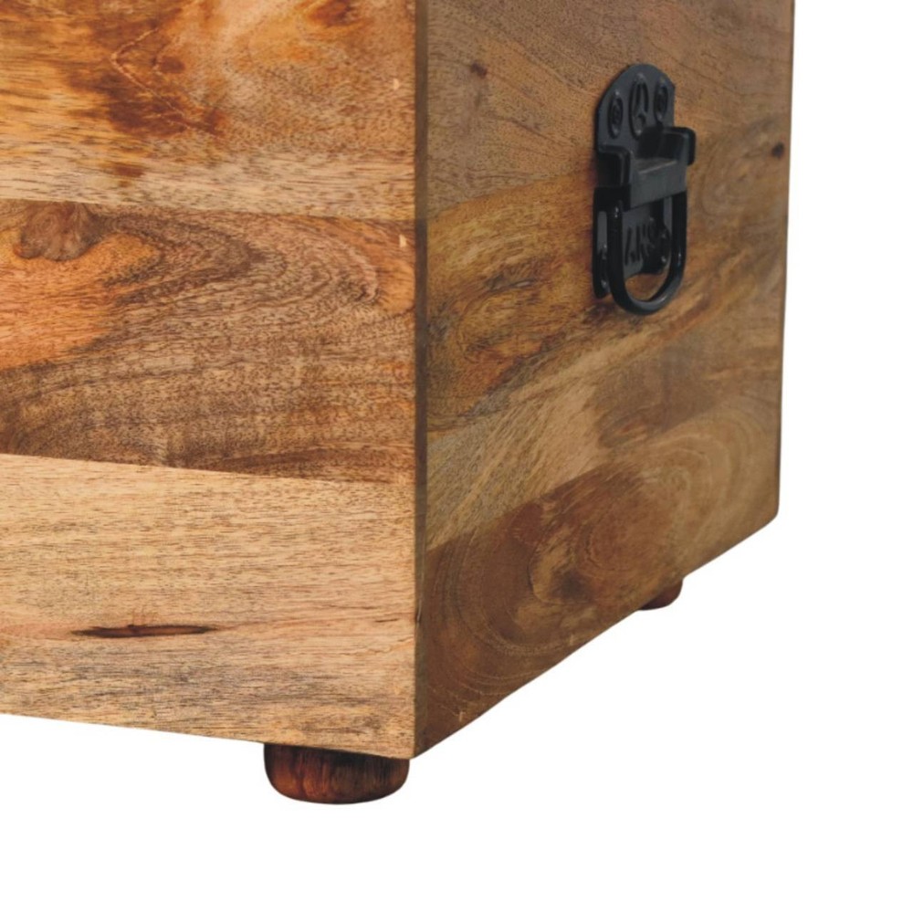 Beige Buffalo Leather Storage Trunk