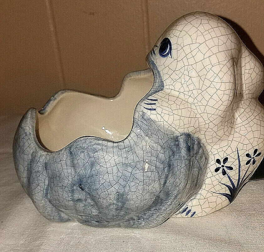 Gray Rabbit Planter 7" Wide 4.5" Tall
