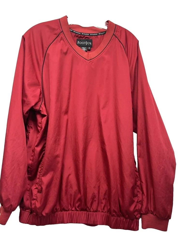 FootJoy Mens Medium Red V-Neck Pullover Golf Jacket (A3)