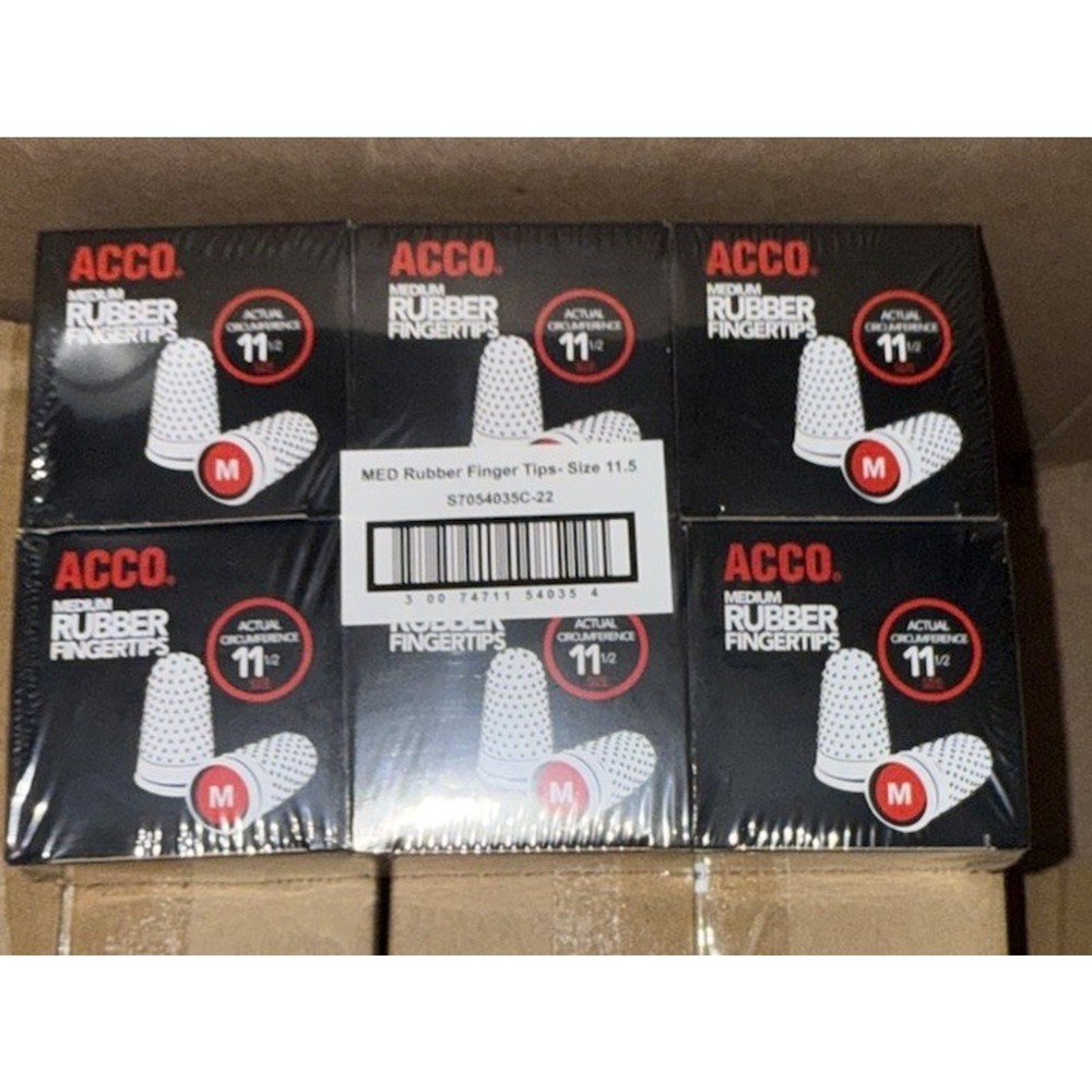 Acco Medium Rubber Fingertips (size 12) Packs 72 quantity