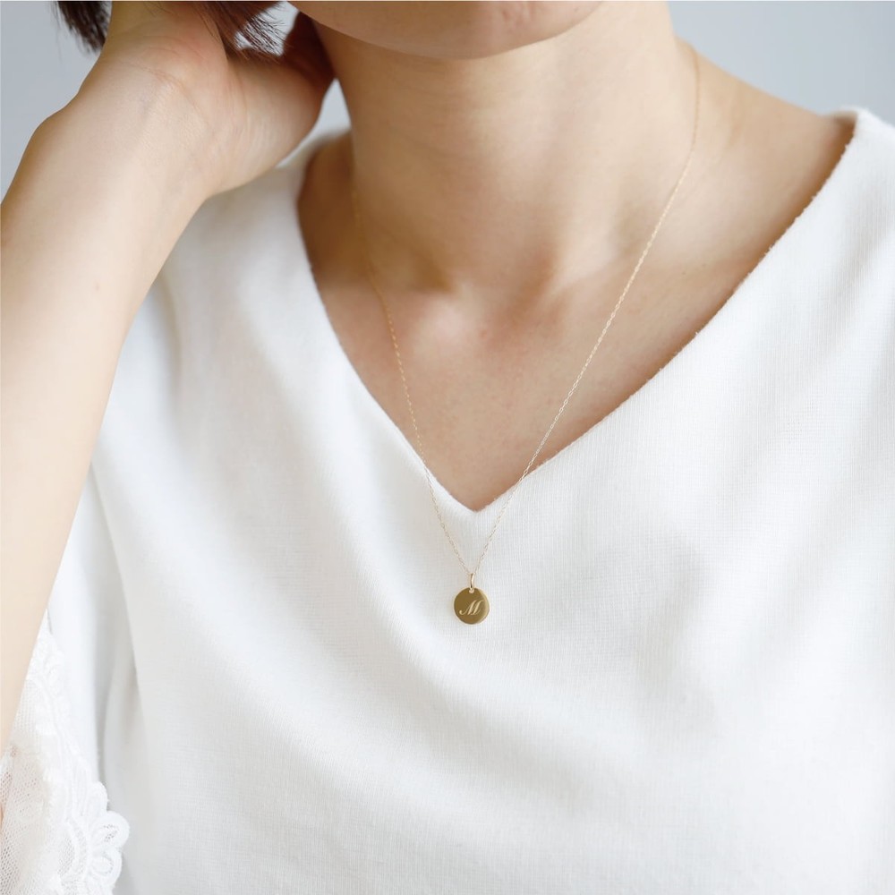 Initial Coin Necklace (50 cm) /a0219