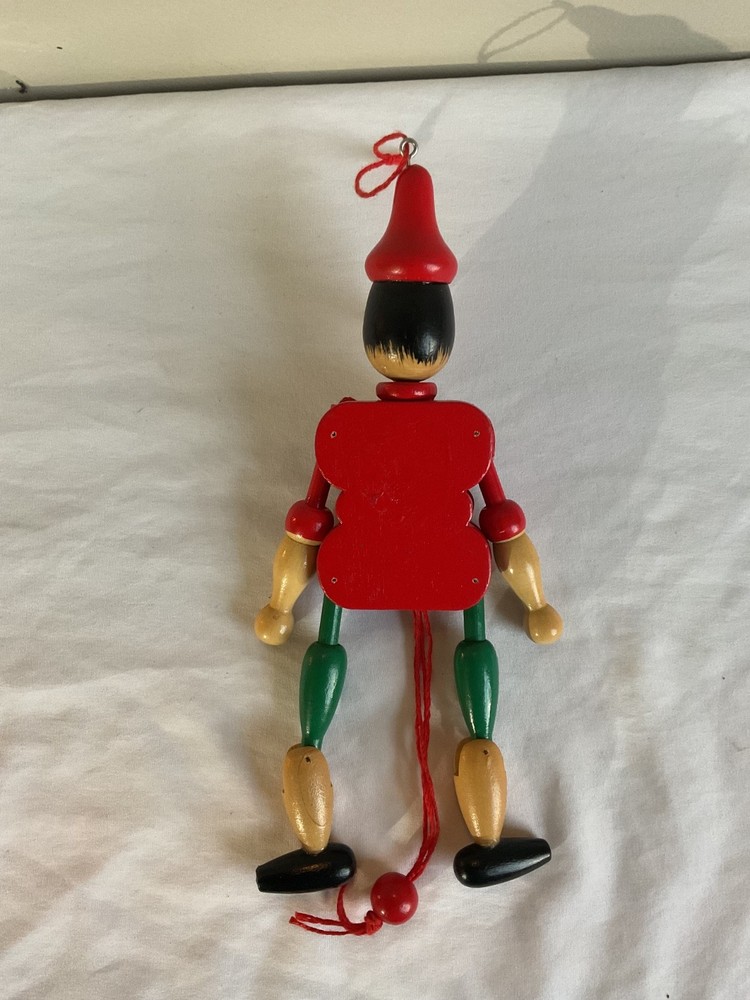Italian Wood Pinocchio Jumping Jack Pull String & Nutcracker pull string toy