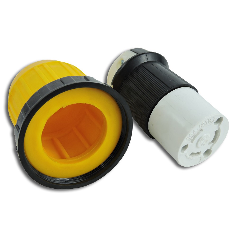 30Amp 125V RV Cord Connector Locking Plug W/Cover Ring 30 Amp Twist Lock Inlet