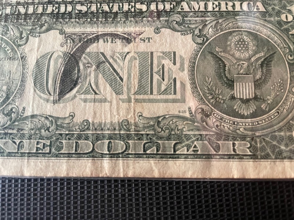 rare unusual offset partial front to back 1$ 1995
