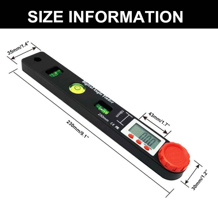 Digital Angle Finder Protractor-7inch 0-360 °LCD Digital onesize Black 2