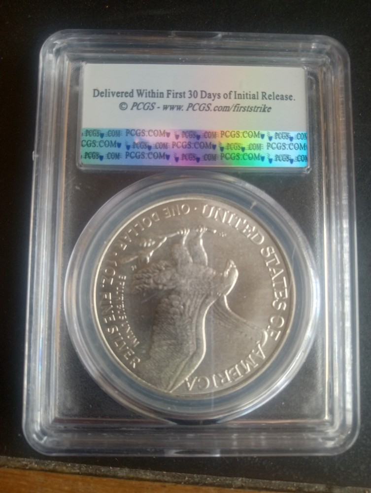 2025 (W) $1 Silver Eagle First Strike Coin PCGS MS70