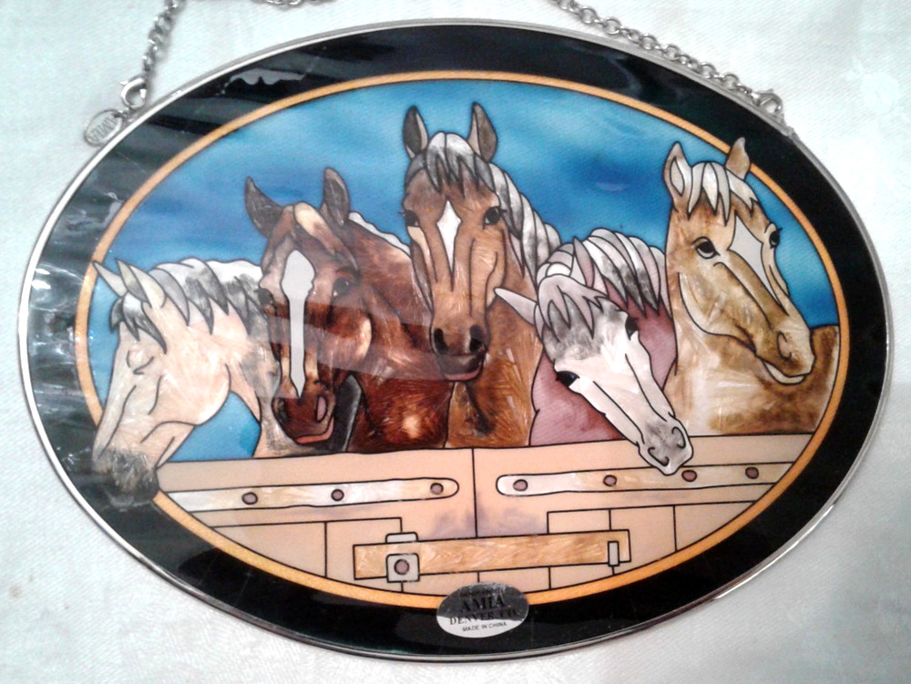 AMIA Oval Five Horse Suncatcher