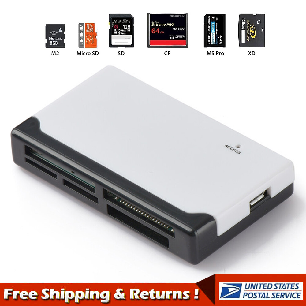 6-in-1 Card Reader USB 2.0 Type C Micro SD TF CF Smart Memory Adapter Computer