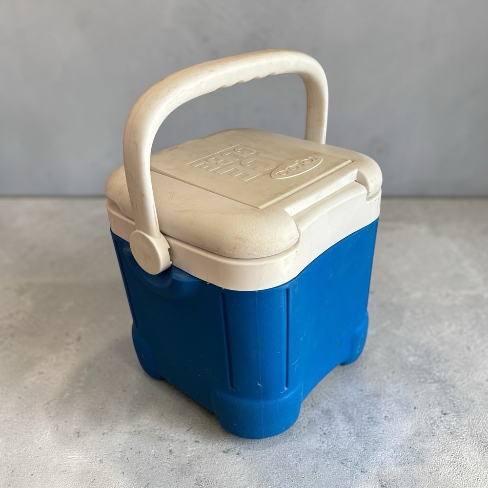 Vintage Igloo Ice Cube 12 Quart 14 Can Plastic Cooler w/ Top Compartment, Handle