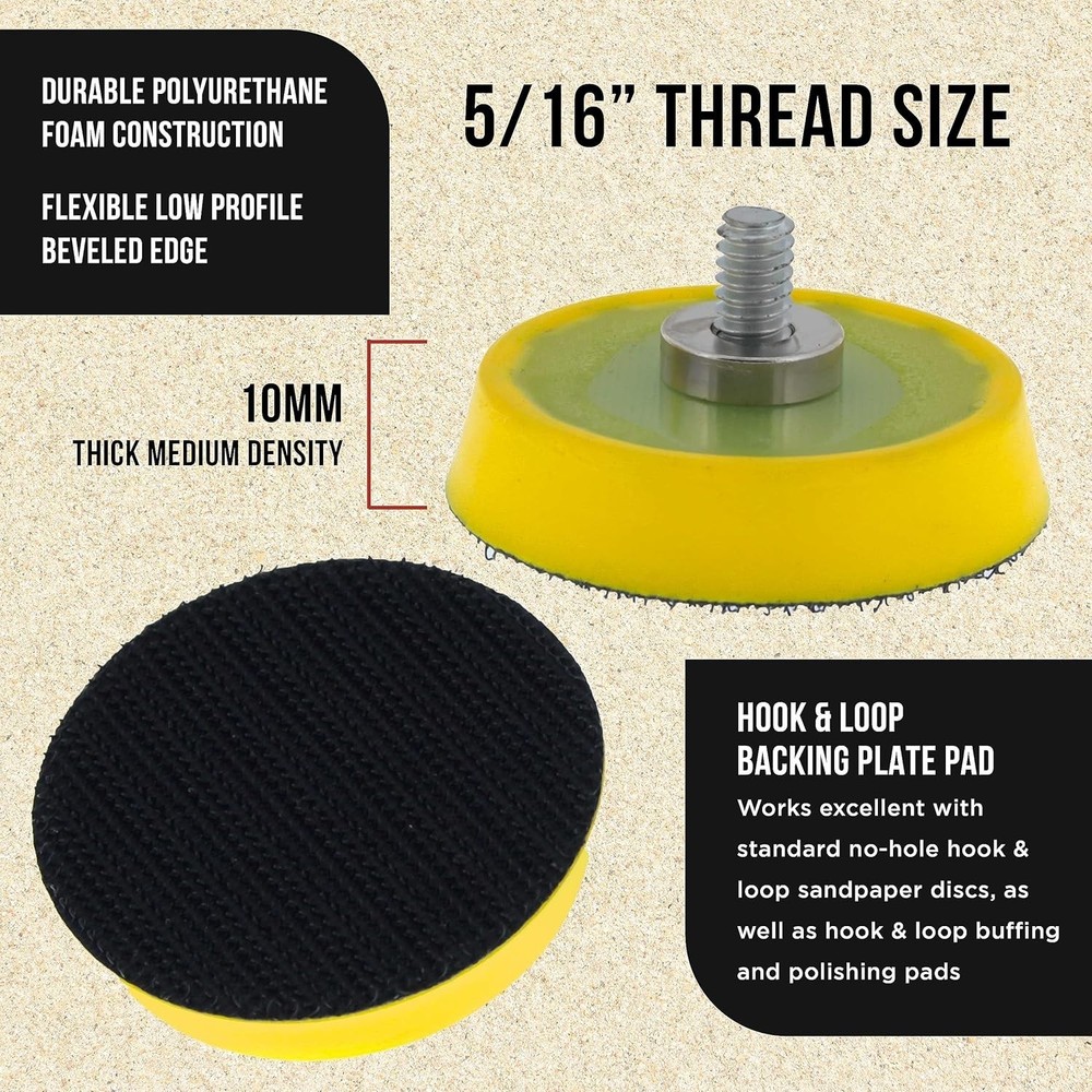 Coarse Grit 2" Backing Plate Pads - Durable & Efficient Sander Solution, 2 Pack