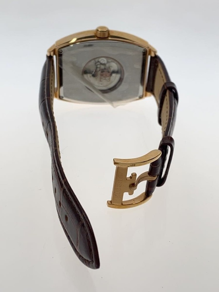 EARNSHAW Automatic Watch Analog Leather White Brown 8044