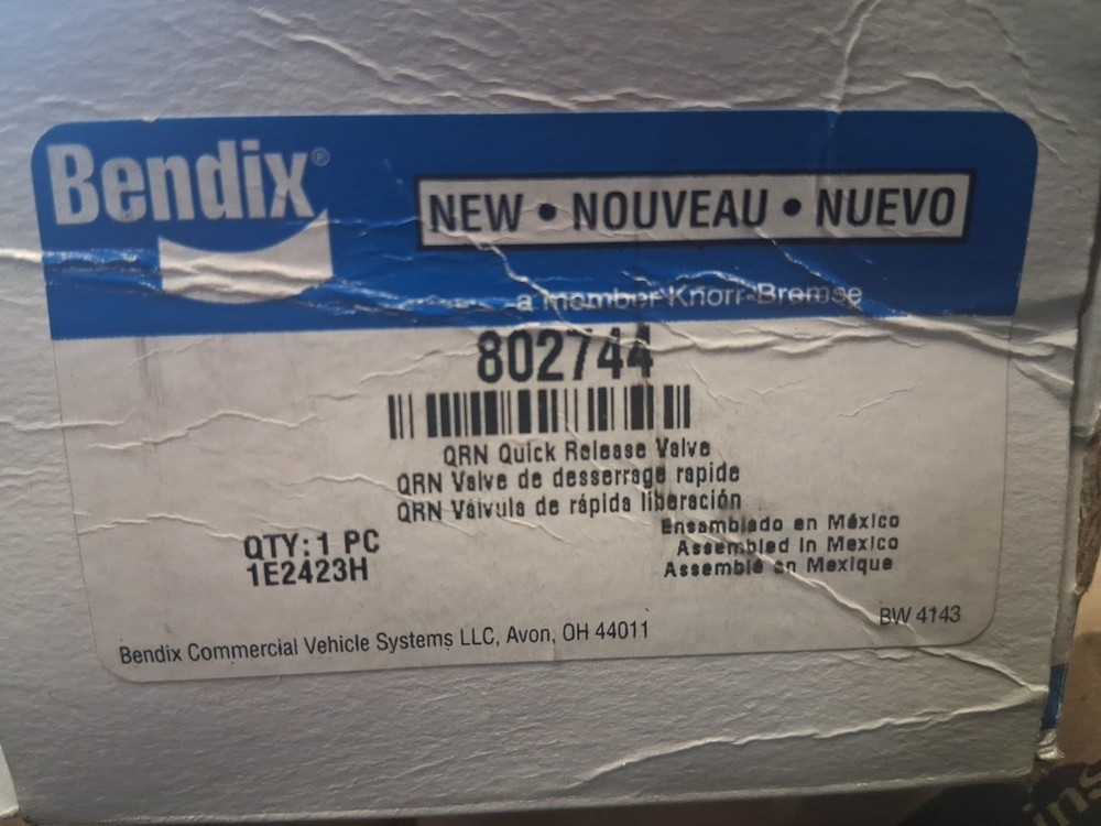 BENDIX QRN BRAKE QUICK RELEASE VALVE - 802744 3628539C92