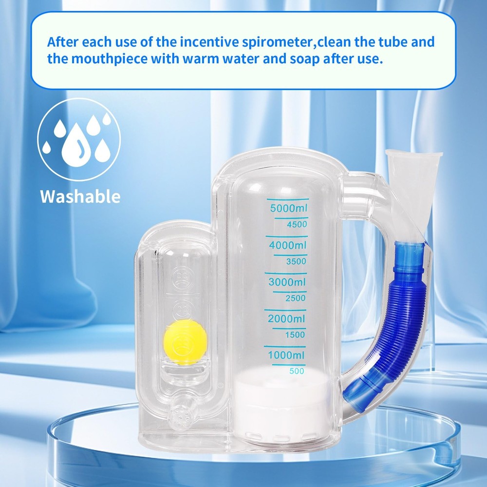 Incentive Spirometer (WHITE02),Breathing Exercise Device for Transparent