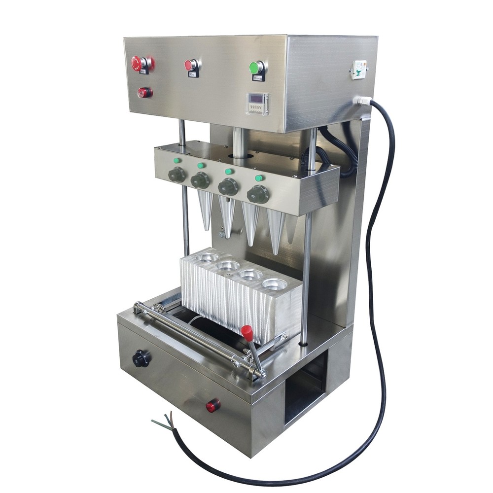 Electric Pizza Cone Forming Machine 4Molds Screw Thread Pizza Making Machine110V