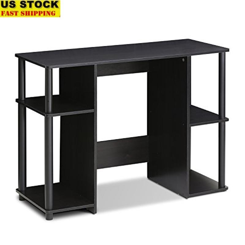 Space Saving Computer Desk Open Storage Sturdy Engineered Wood Writing Desk New