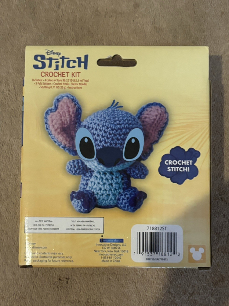 NEW, DISNEY STITCH Crochet Kit