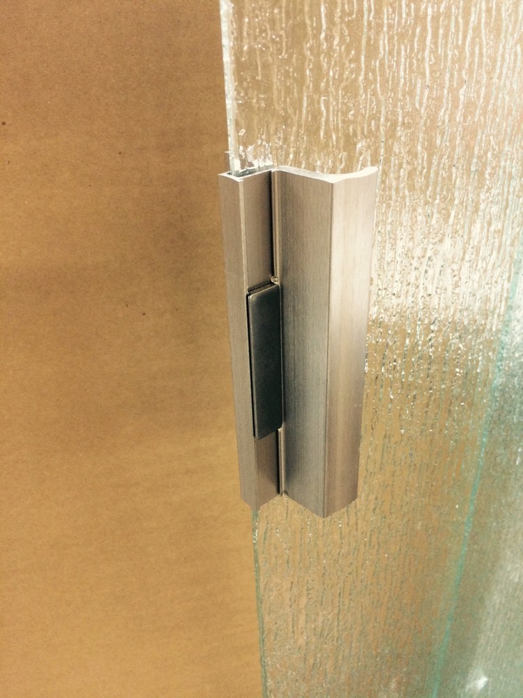 Chrome / Silver Shower Door Handle with Metal Strike