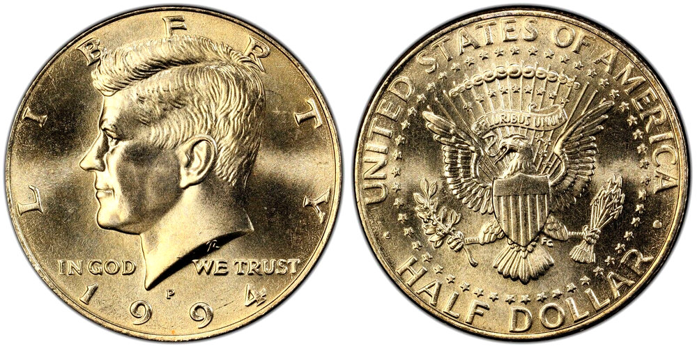 1994 P D S Kennedy clad Half dollars