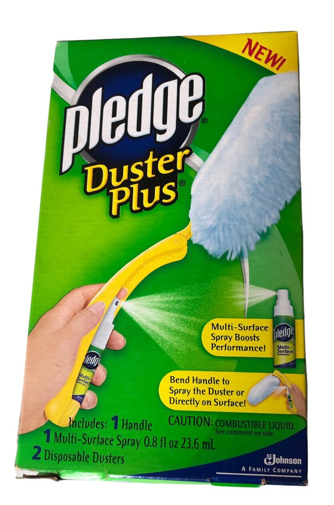Pledge Duster Plus With Multi-Surface Spray 1 Handle 2 Disposable Dusters