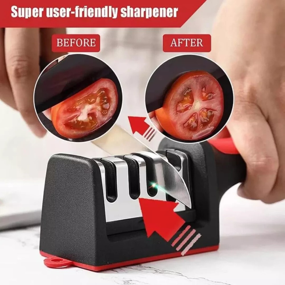 Knife Sharpener Professional Ceramic Kitchen Sharpening System, 4 Slot