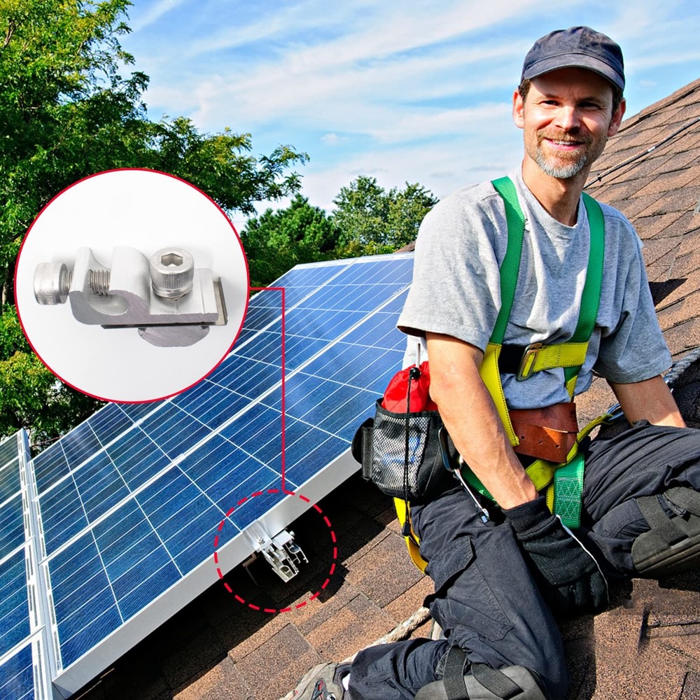 8 Pack Solar Panel Grounding Lugs Solar Panel Clamps Bonding Lug Solar Ground...