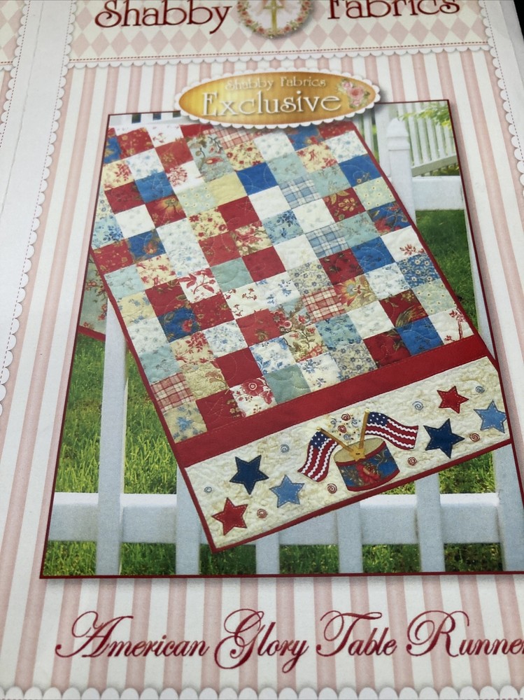 American Glory Table Runner Pattern by Shabby Fabrics used