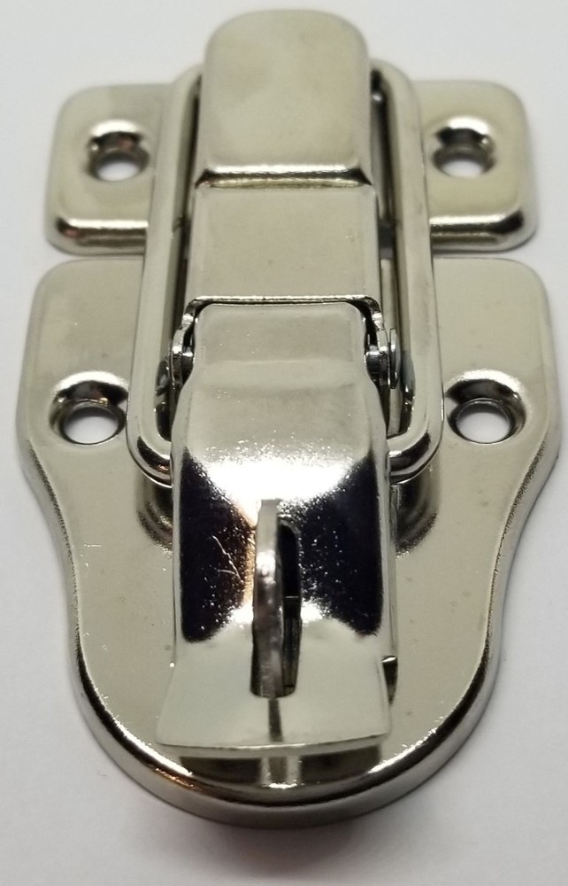 3" Nickel Plated Locking Drawbolt lock WITH PADLOCK LOOP jewelry small latch ant