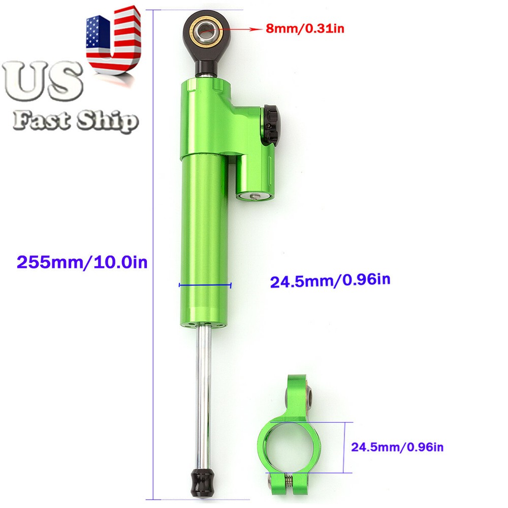 355mm Universal Steering Damper Linear Stabilizer Reversed Control Aluminum CNC