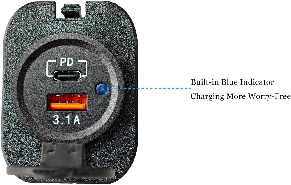 12V Bed Outlet for Ford Maverick Flexbed (2022+), Cigarette Socket Kit or USB Ch