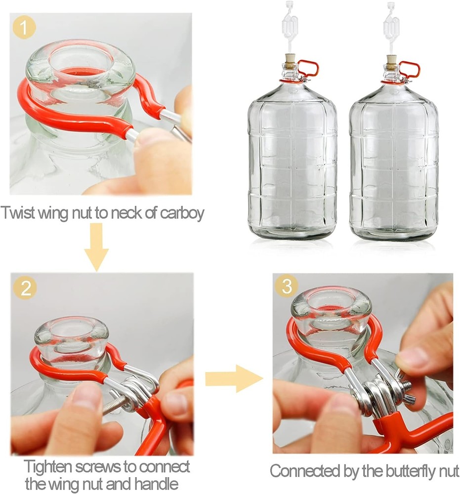 Carboy Handle, 2 Pack Glass Handle Heavy Duty Holder for...