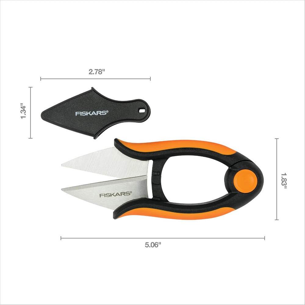 Fiskars Herb Garden Scissors, 5" Garden Shears, Handheld Herb Snips with Sheath