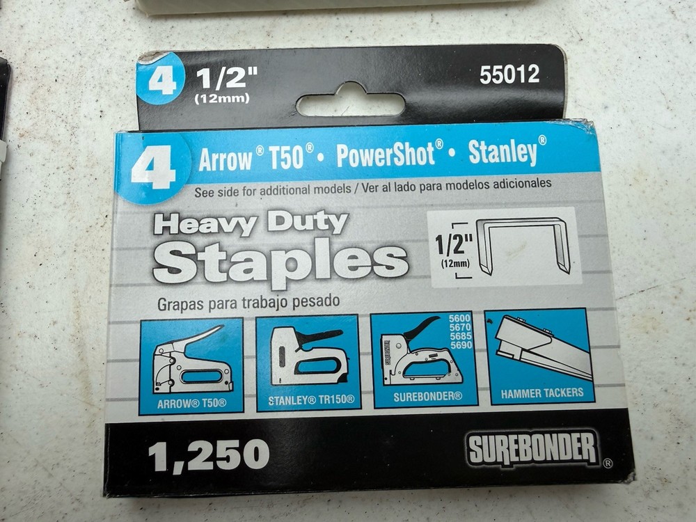 (Quantity 9 Boxes) Assorted Staples - Surebonder Various Sizes, Arrow, Stanley